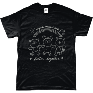 Better together // anguish, anxiety & panic on black unisex T-shirt UK